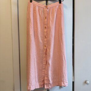 Reformation Pink Linen Midi Skirt - Size 2